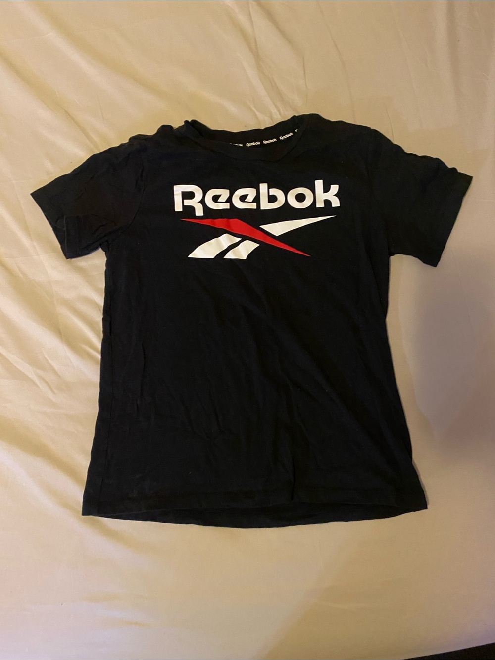 Reebok Black Tee with White and Red Logo